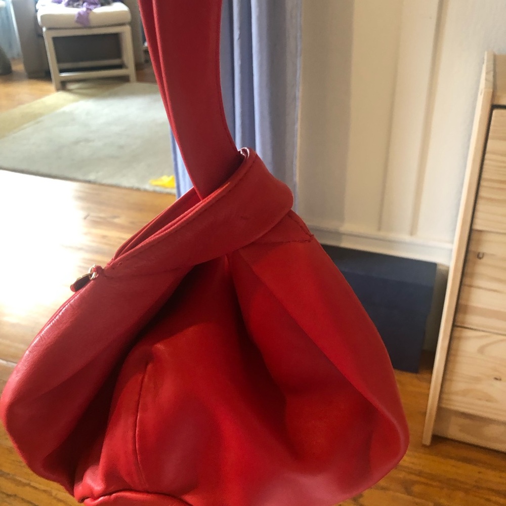 Clare vivier Chou Chou red  bag  purple interior